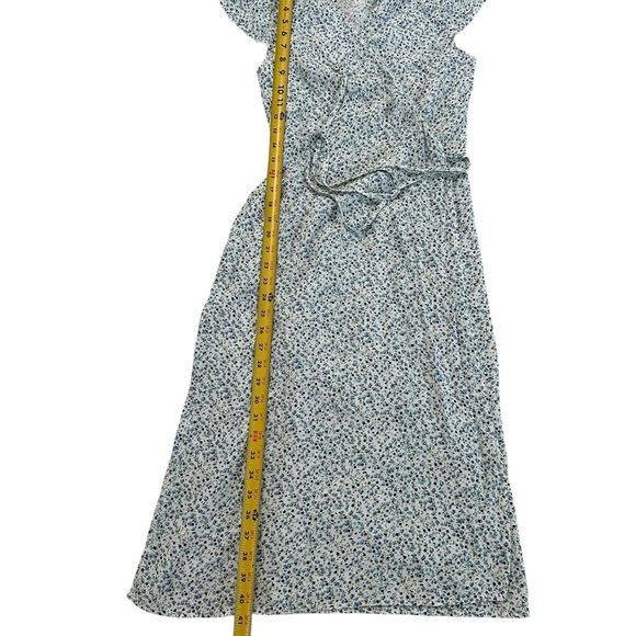 Brandy Melville Floral Wrapped Around Side Tie Midi Dress Size 2 - Picture 11 of 17